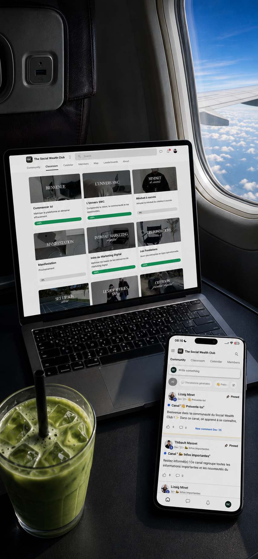 Le Social Wealth Club sur ordinateur et mobile